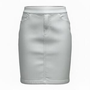 Liz Claiborne White Stretch Denim Mini Skirt Womens Size 6 Casual Classic